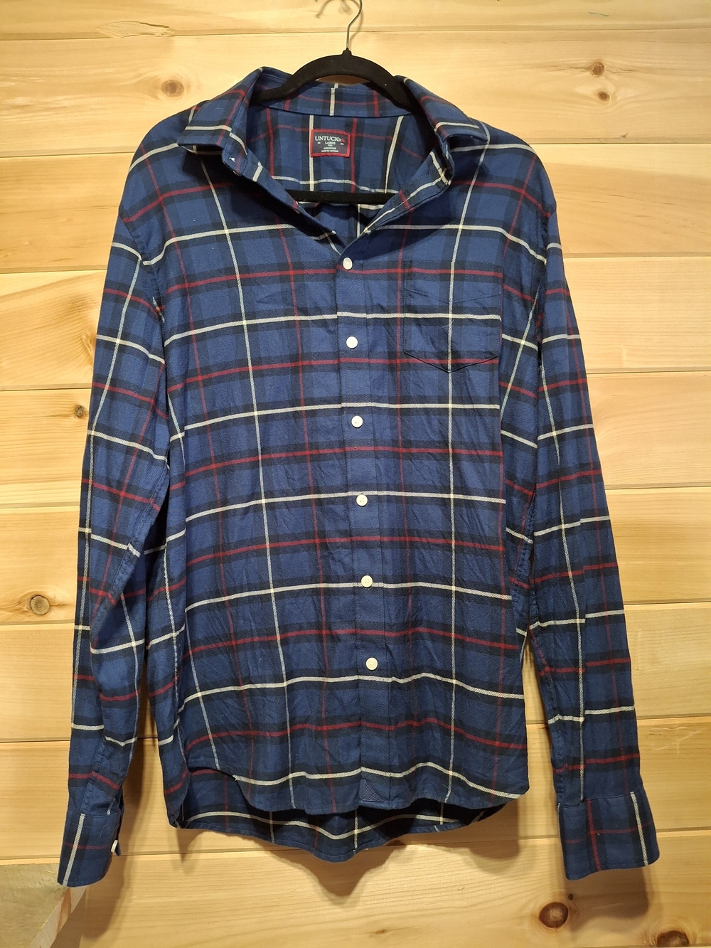 UNTUCKit Blue Plaid Casual Button-Down Shirt